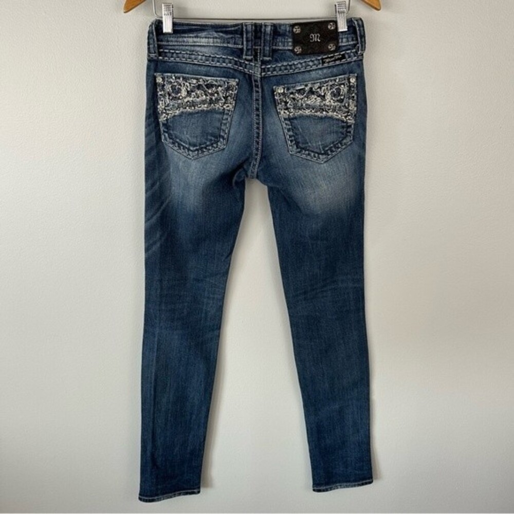 Miss Me Blue Denim Skinny Jeans Size 28 Bling Chic Cute Party